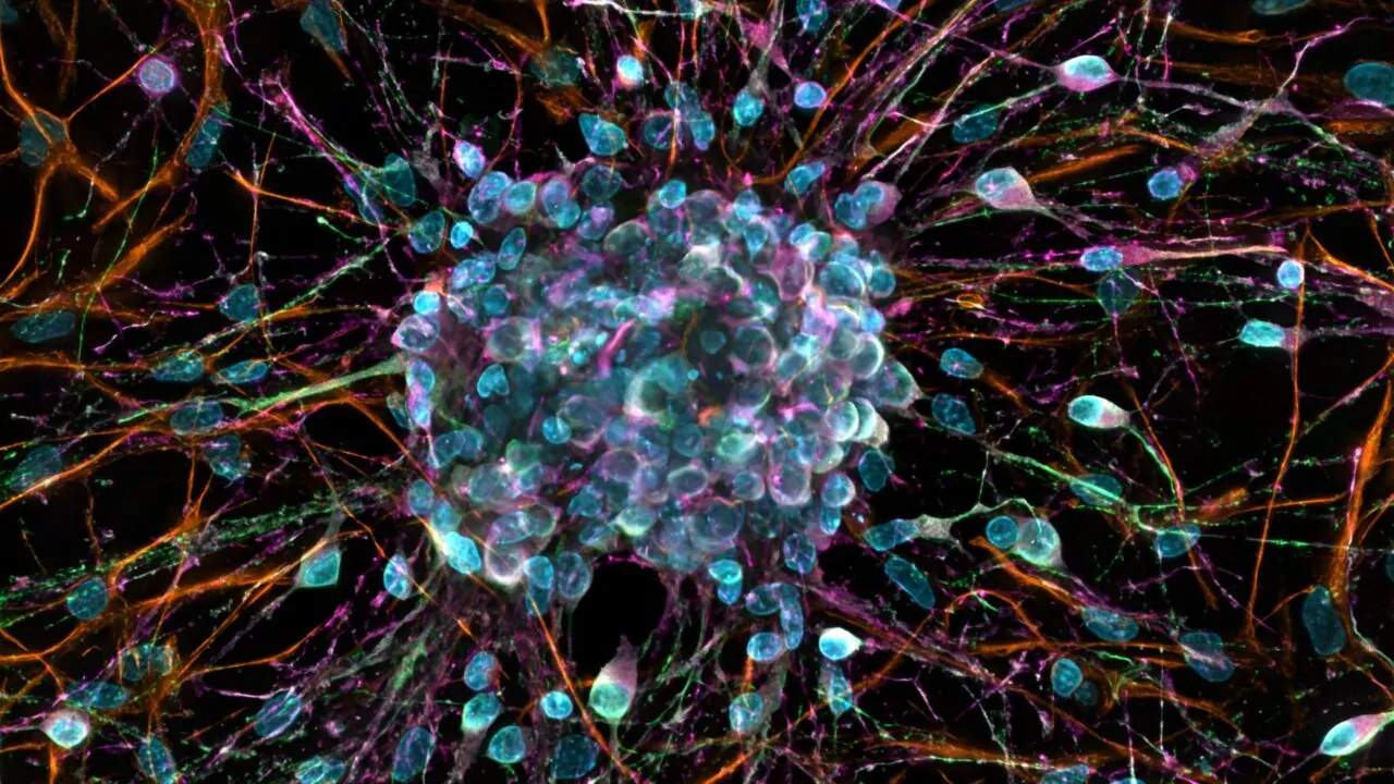 Komórki nerwowe kory mózgowej szczura w hodowli in vitro, wykorzystywane do badań nad funkcjonowaniem i rozwojem neuronów