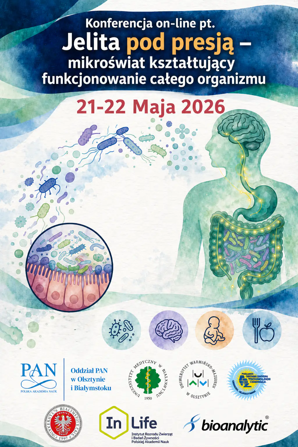 Jelita pod presją – konferencja o mikrobiomie i zdrowiu - plakat