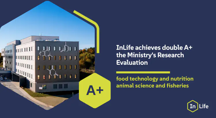 Banner: InLife with double A+ category in MNiSW evaluation (food technology, animal science and fisheries).